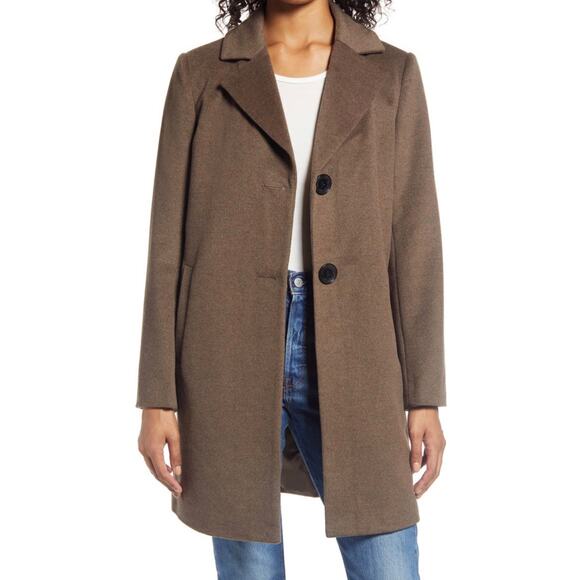 Sam Edelman Women's Wool Blend Coat in Melange Brown, Size 6 - Picture 7 of 16